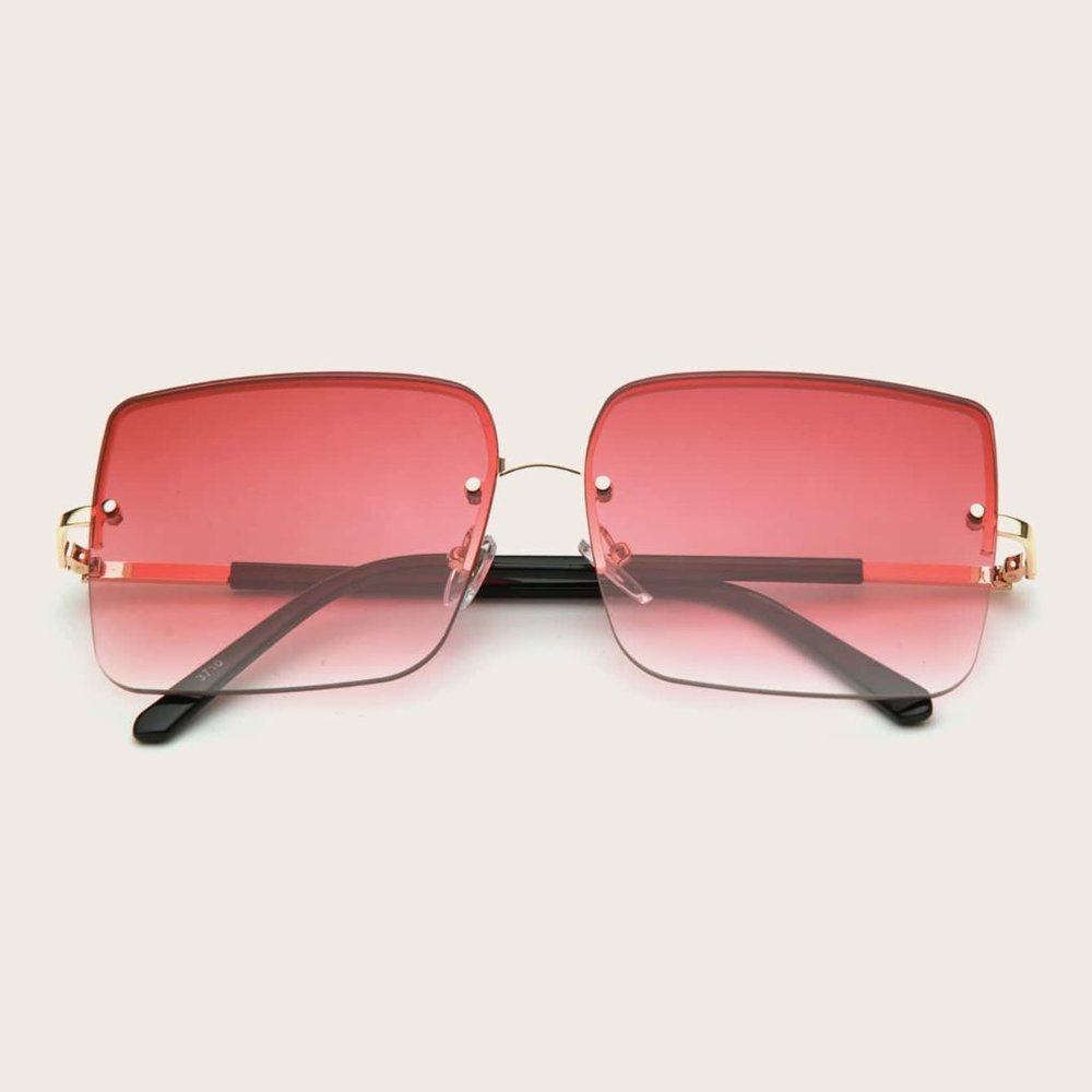 Burgundy Square Frame Sunglasses